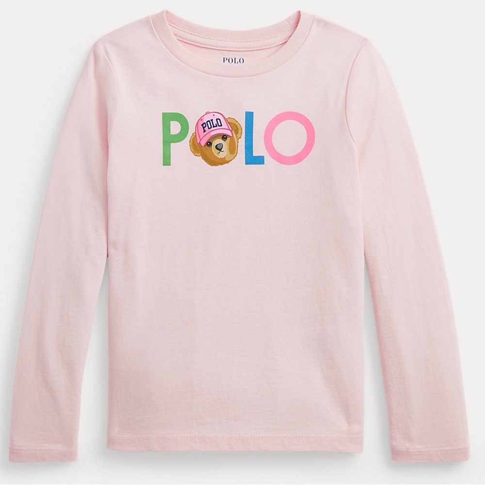 NWT Polo Bear Logo Cotton Long-Sleeve Tee